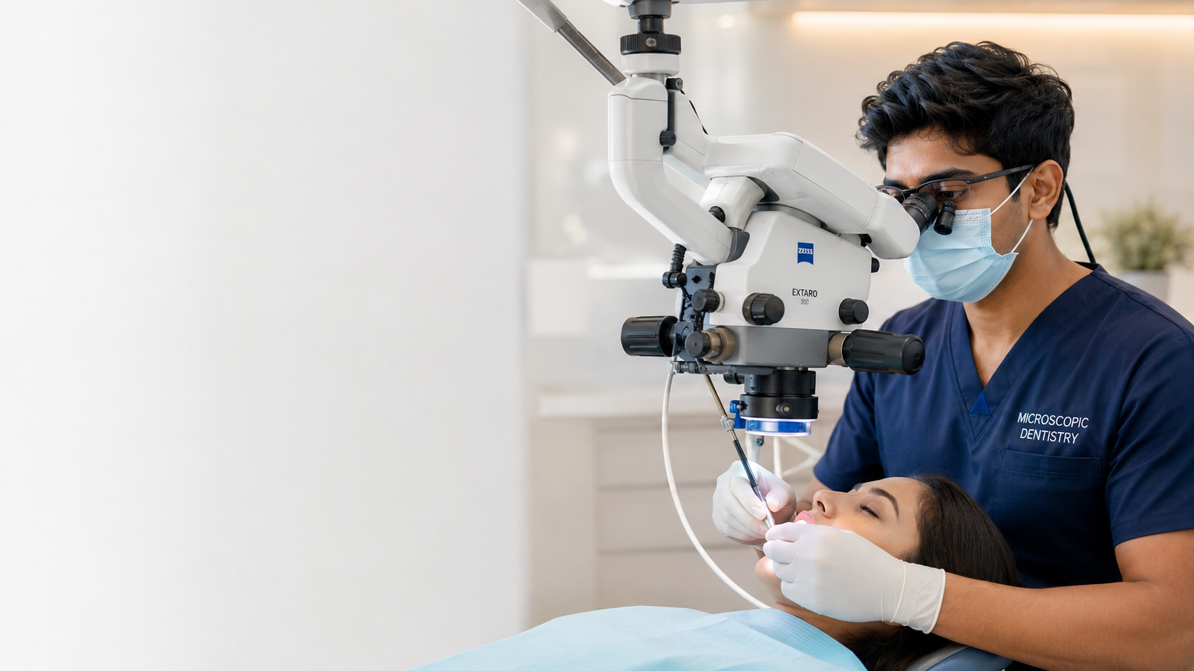Dental operating microscope used in treatment